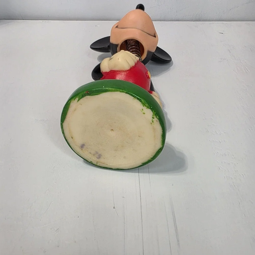 Vintage 70s Disney Mickey Mouse Bobblehead Figure Flower Kitschy Decor 7